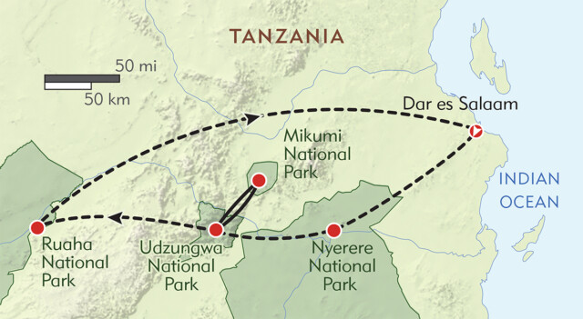 ruaha national park map